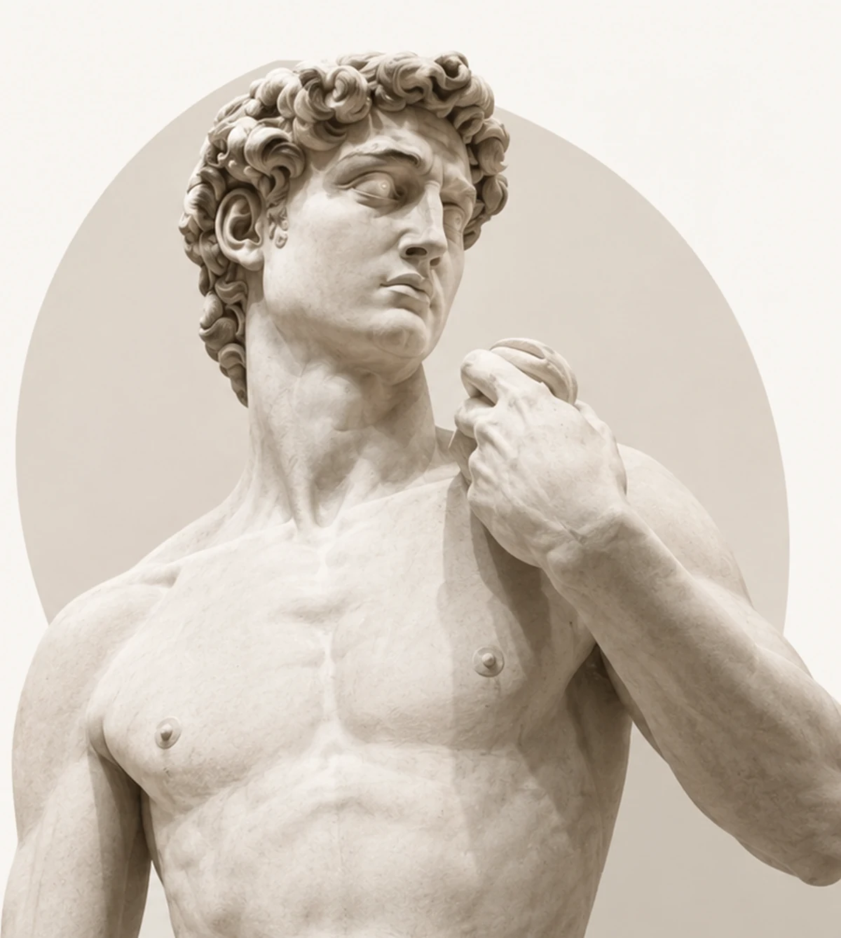 Marble sculpture inspired by Michelangelo’s David